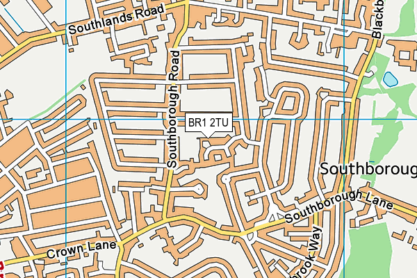 BR1 2TU map - OS VectorMap District (Ordnance Survey)