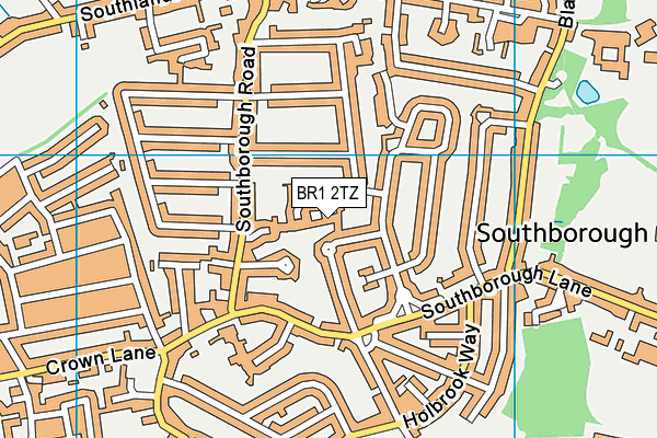 BR1 2TZ map - OS VectorMap District (Ordnance Survey)
