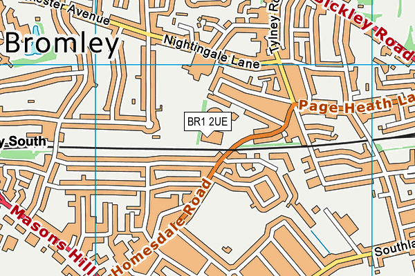 BR1 2UE map - OS VectorMap District (Ordnance Survey)