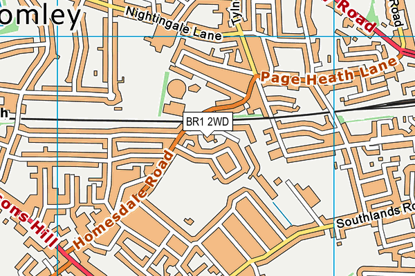 BR1 2WD map - OS VectorMap District (Ordnance Survey)