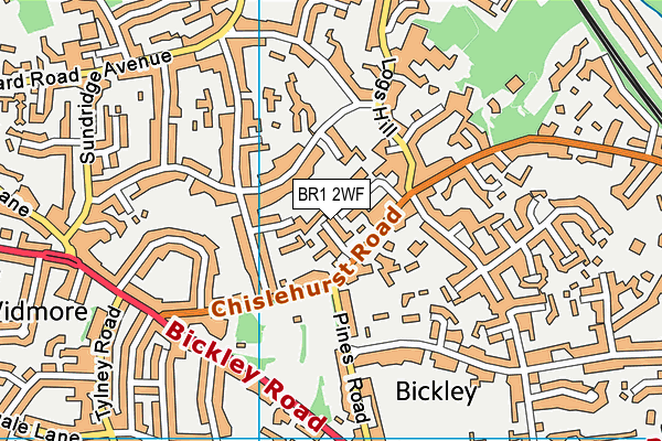 BR1 2WF map - OS VectorMap District (Ordnance Survey)