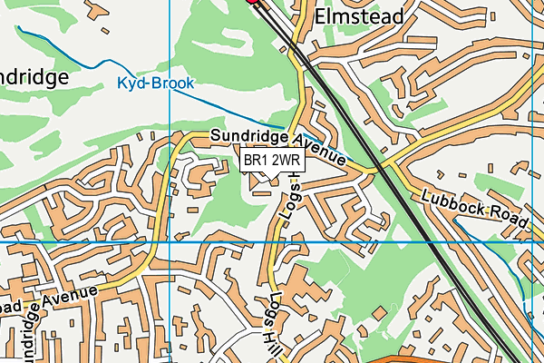 BR1 2WR map - OS VectorMap District (Ordnance Survey)