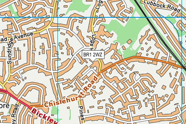 BR1 2WZ map - OS VectorMap District (Ordnance Survey)