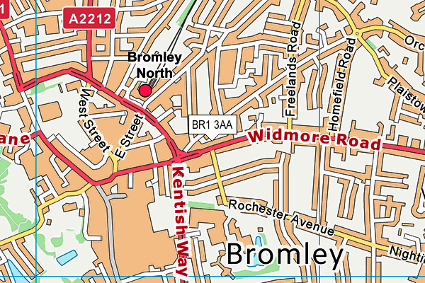 BR1 3AA map - OS VectorMap District (Ordnance Survey)