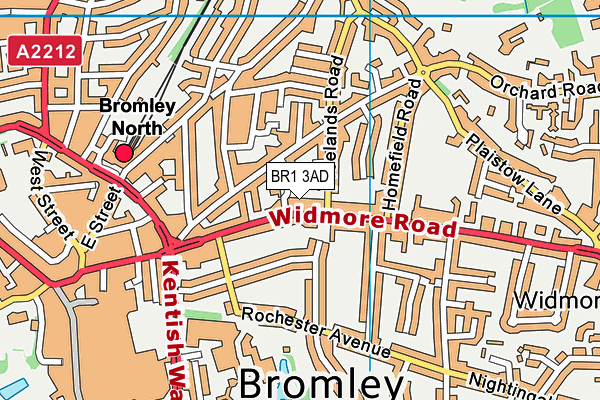BR1 3AD map - OS VectorMap District (Ordnance Survey)