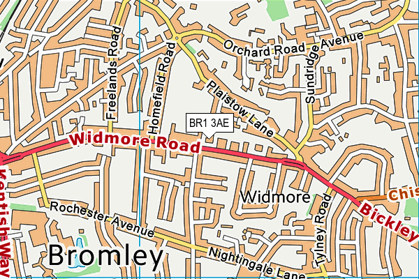 BR1 3AE map - OS VectorMap District (Ordnance Survey)