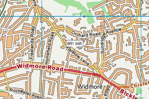 BR1 3AR map - OS VectorMap District (Ordnance Survey)