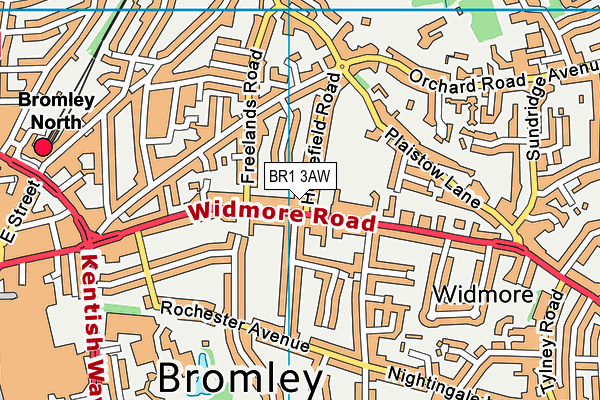 BR1 3AW map - OS VectorMap District (Ordnance Survey)