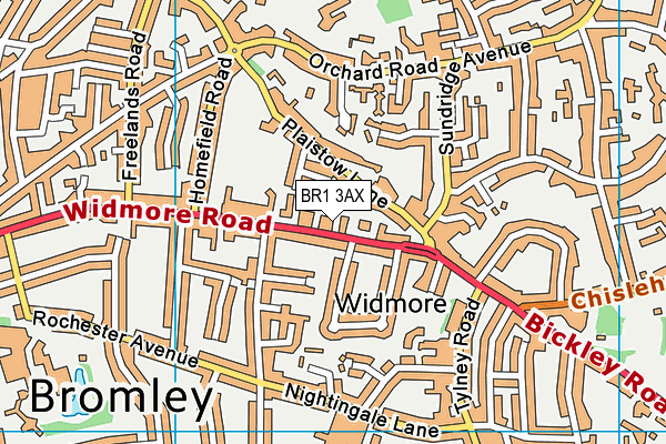 BR1 3AX map - OS VectorMap District (Ordnance Survey)