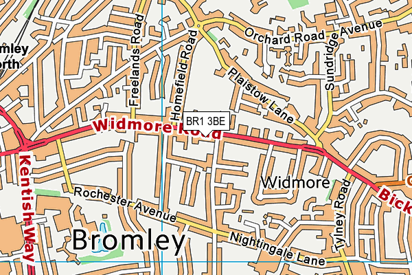 BR1 3BE map - OS VectorMap District (Ordnance Survey)