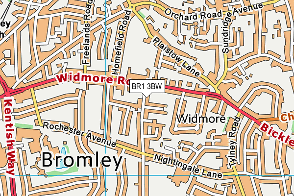 BR1 3BW map - OS VectorMap District (Ordnance Survey)