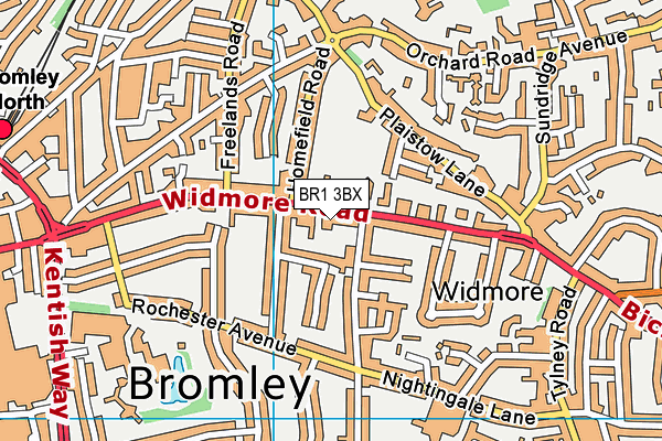 BR1 3BX map - OS VectorMap District (Ordnance Survey)