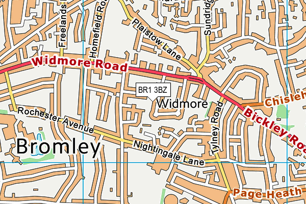 BR1 3BZ map - OS VectorMap District (Ordnance Survey)