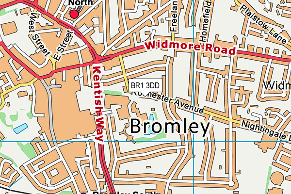 BR1 3DD map - OS VectorMap District (Ordnance Survey)