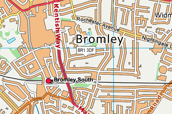 BR1 3DF map - OS VectorMap District (Ordnance Survey)