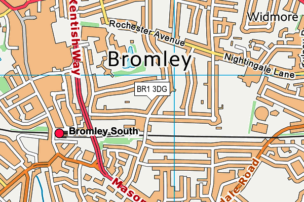 BR1 3DG map - OS VectorMap District (Ordnance Survey)