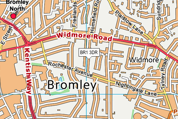 BR1 3DR map - OS VectorMap District (Ordnance Survey)
