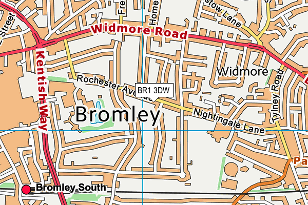 BR1 3DW map - OS VectorMap District (Ordnance Survey)