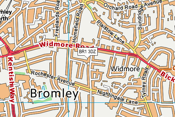 BR1 3DZ map - OS VectorMap District (Ordnance Survey)