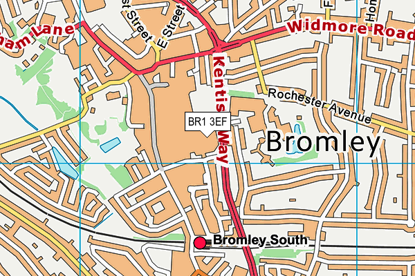 Pavilion Leisure Centre (Bromley) map (BR1 3EF) - OS VectorMap District (Ordnance Survey)