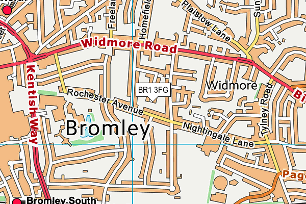 BR1 3FG map - OS VectorMap District (Ordnance Survey)