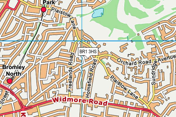 BR1 3HS map - OS VectorMap District (Ordnance Survey)