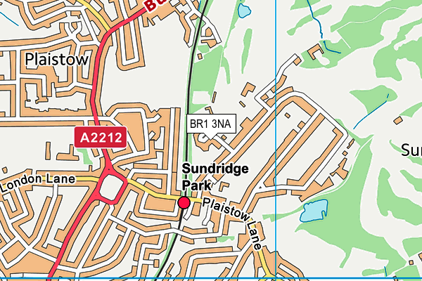 The Sundridge Park Club map (BR1 3NA) - OS VectorMap District (Ordnance Survey)