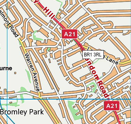 BR1 3RL map - OS VectorMap District (Ordnance Survey)