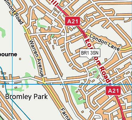 BR1 3SN map - OS VectorMap District (Ordnance Survey)