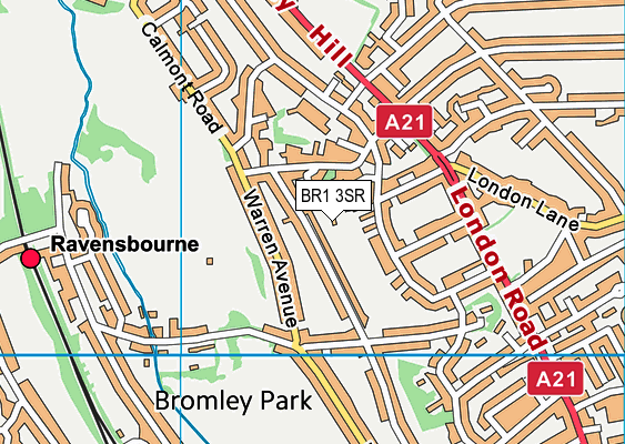 BR1 3SR map - OS VectorMap District (Ordnance Survey)