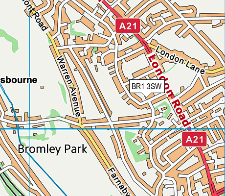 BR1 3SW map - OS VectorMap District (Ordnance Survey)