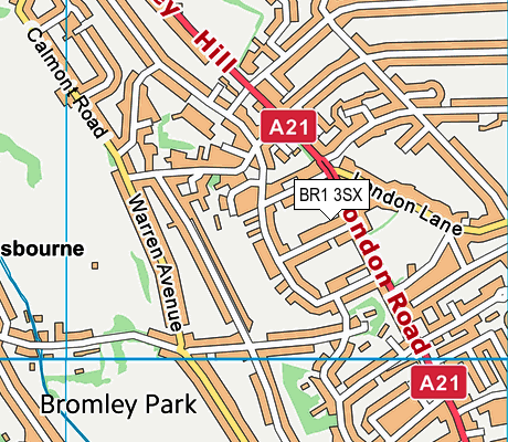 BR1 3SX map - OS VectorMap District (Ordnance Survey)