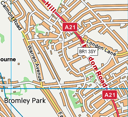 BR1 3SY map - OS VectorMap District (Ordnance Survey)