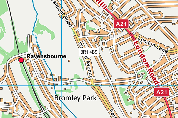 BR1 4BS map - OS VectorMap District (Ordnance Survey)