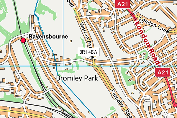 BR1 4BW map - OS VectorMap District (Ordnance Survey)