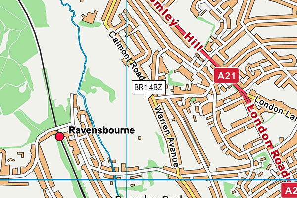 BR1 4BZ map - OS VectorMap District (Ordnance Survey)