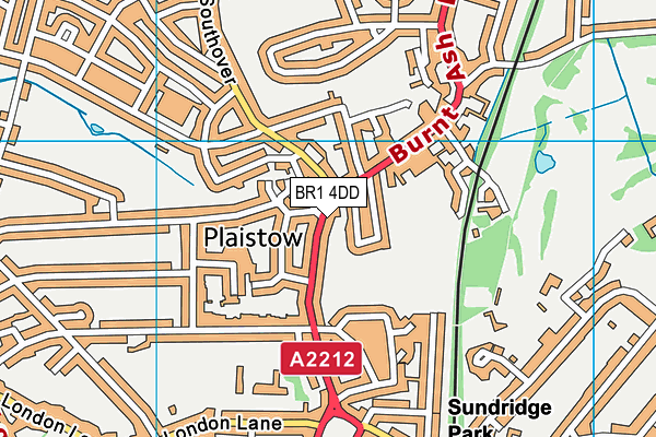 BR1 4DD map - OS VectorMap District (Ordnance Survey)