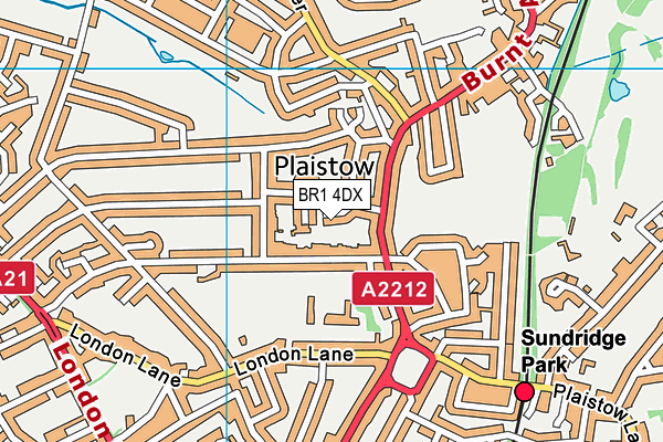 BR1 4DX map - OS VectorMap District (Ordnance Survey)