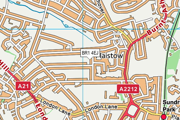 BR1 4EJ map - OS VectorMap District (Ordnance Survey)
