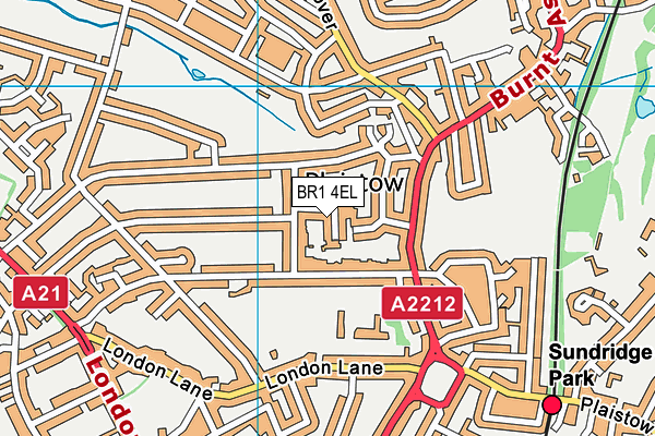 BR1 4EL map - OS VectorMap District (Ordnance Survey)