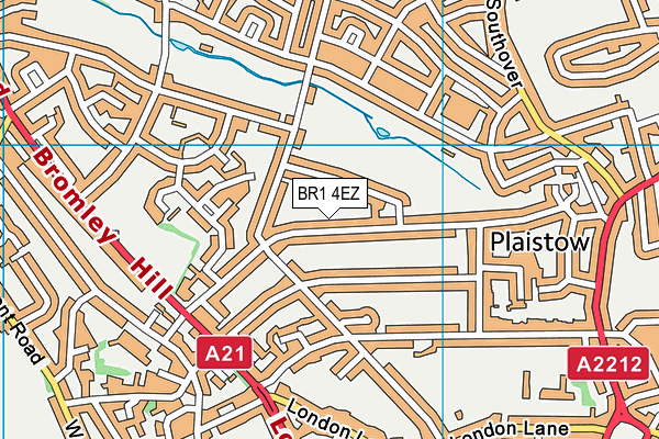 BR1 4EZ map - OS VectorMap District (Ordnance Survey)