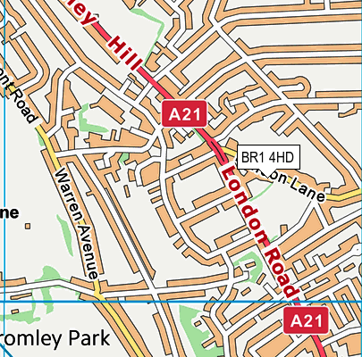 BR1 4HD map - OS VectorMap District (Ordnance Survey)