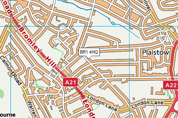 BR1 4HQ map - OS VectorMap District (Ordnance Survey)