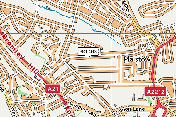 BR1 4HS map - OS VectorMap District (Ordnance Survey)