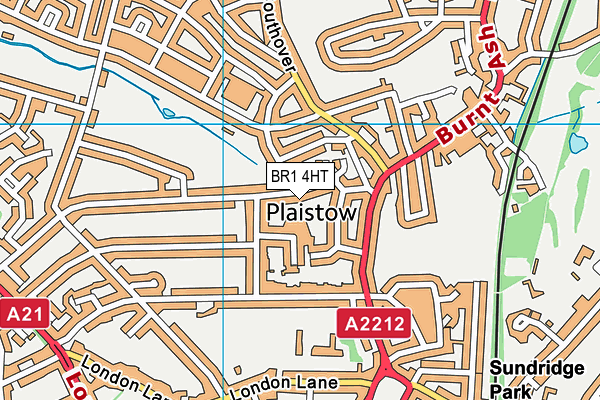 BR1 4HT map - OS VectorMap District (Ordnance Survey)