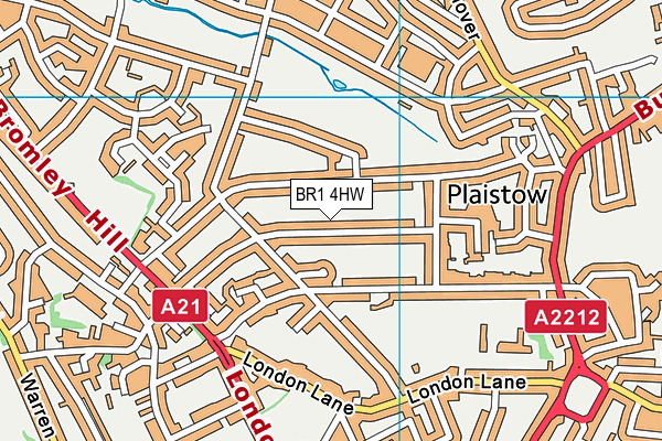 BR1 4HW map - OS VectorMap District (Ordnance Survey)