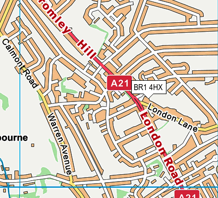 BR1 4HX map - OS VectorMap District (Ordnance Survey)