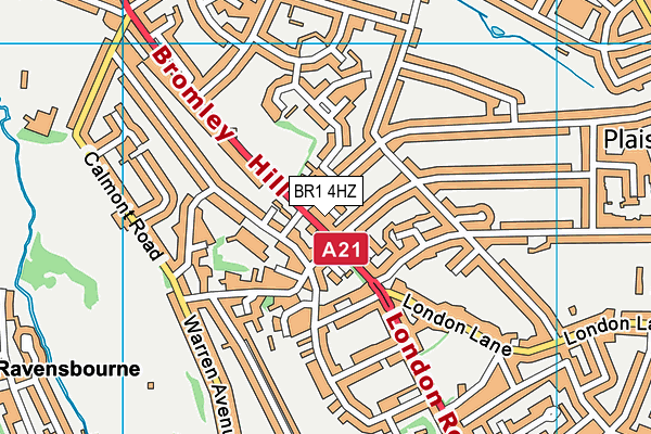 BR1 4HZ map - OS VectorMap District (Ordnance Survey)