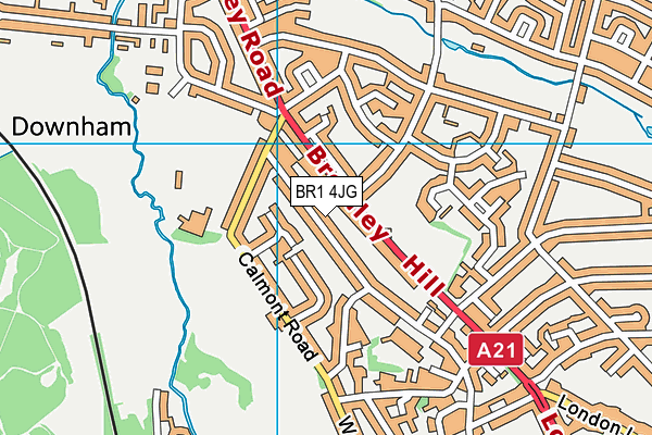 BR1 4JG map - OS VectorMap District (Ordnance Survey)