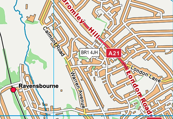 BR1 4JH map - OS VectorMap District (Ordnance Survey)